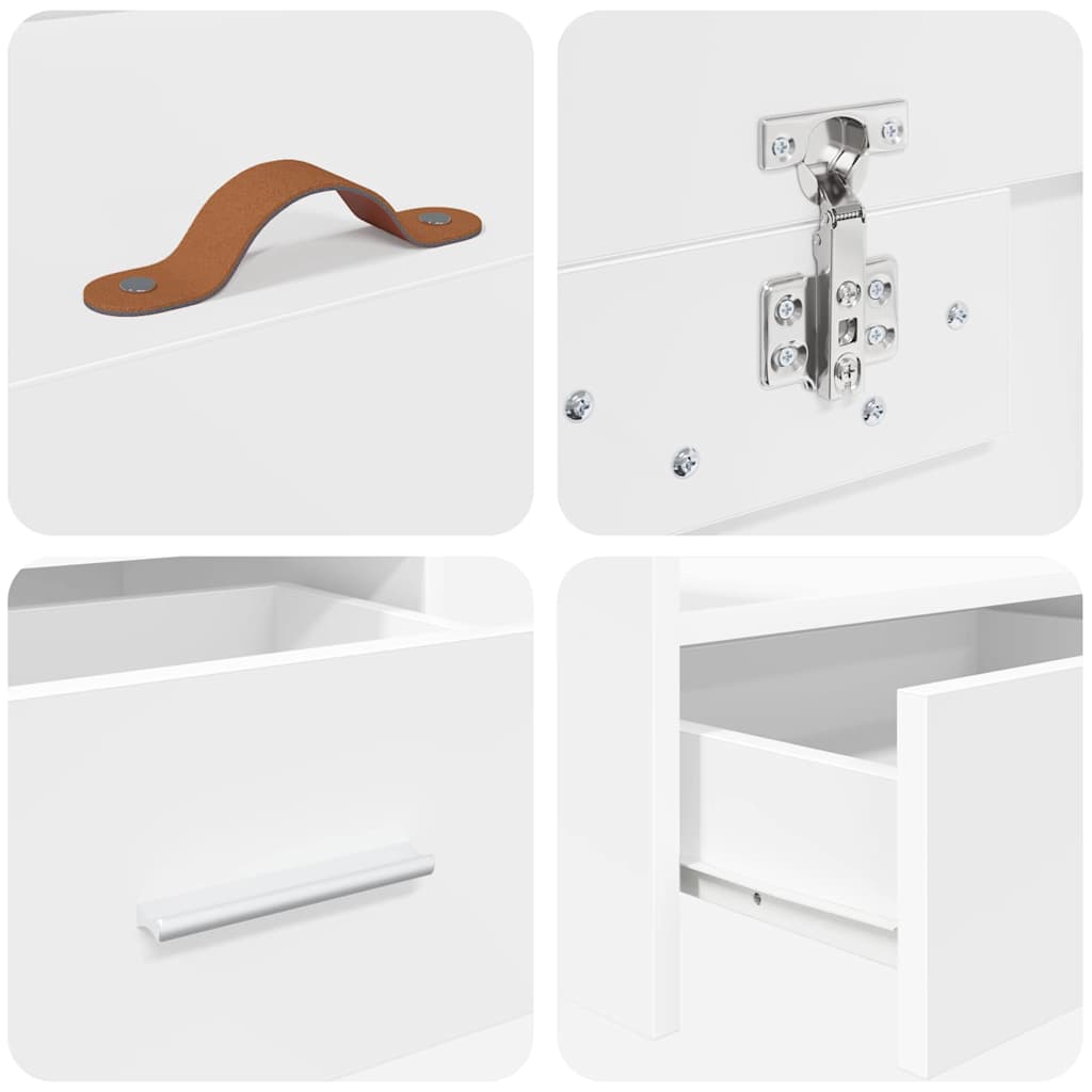 Bedframe met hoofdeinde met lade Wit 90 x 200 cm Bewerkt hout is nu te koop bij PeponiXL, paradijselijk wonen!