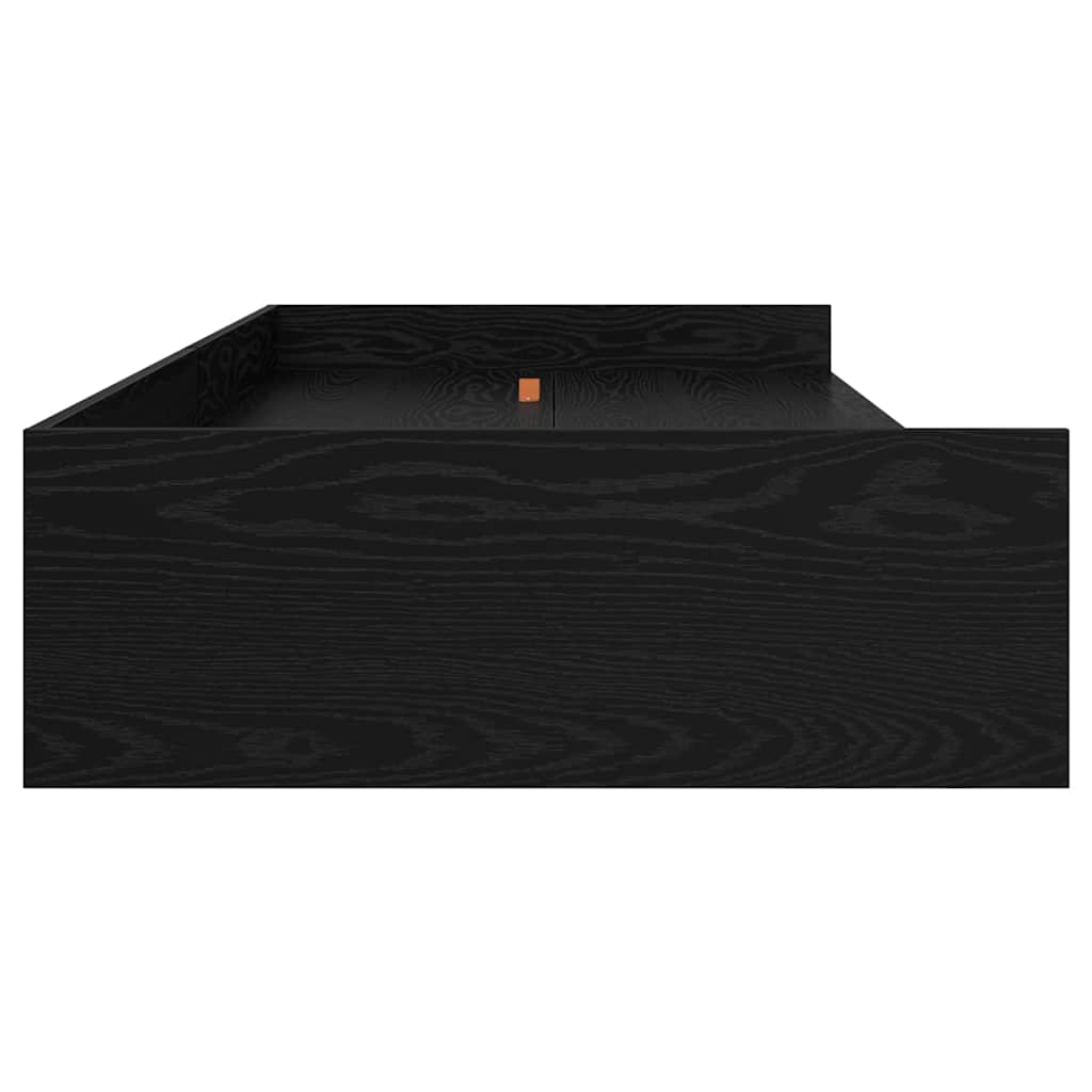 Bedframe met hoofdeinde Zwart Eiken 90 x 200 cm Bewerkt hout is nu te koop bij PeponiXL, paradijselijk wonen!