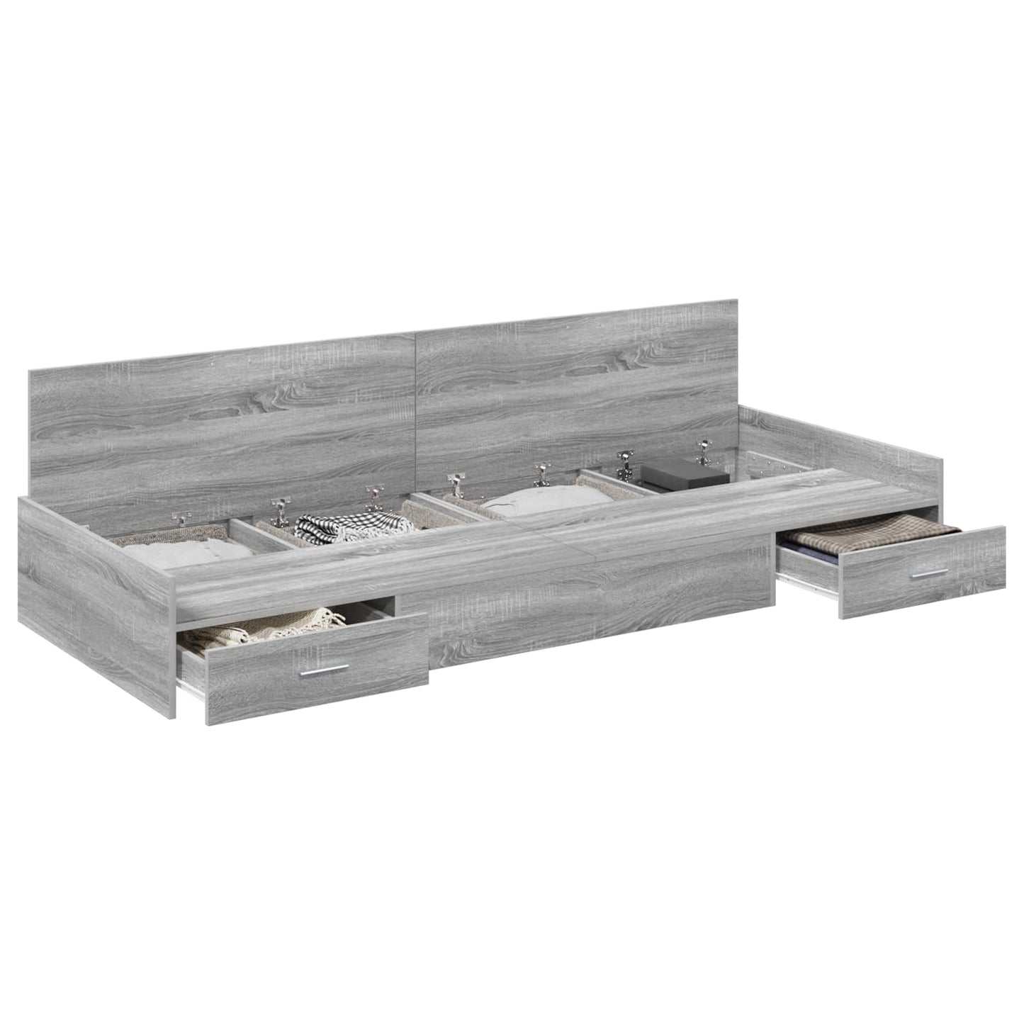 Bedframe met hoofdeinde Grijs Sonoma 90 x 200 cm Bewerkt hout is nu te koop bij PeponiXL, paradijselijk wonen!