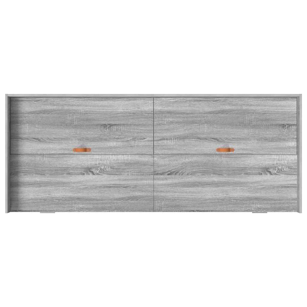 Bedframe met hoofdeinde Grijs Sonoma 90 x 200 cm Bewerkt hout is nu te koop bij PeponiXL, paradijselijk wonen!