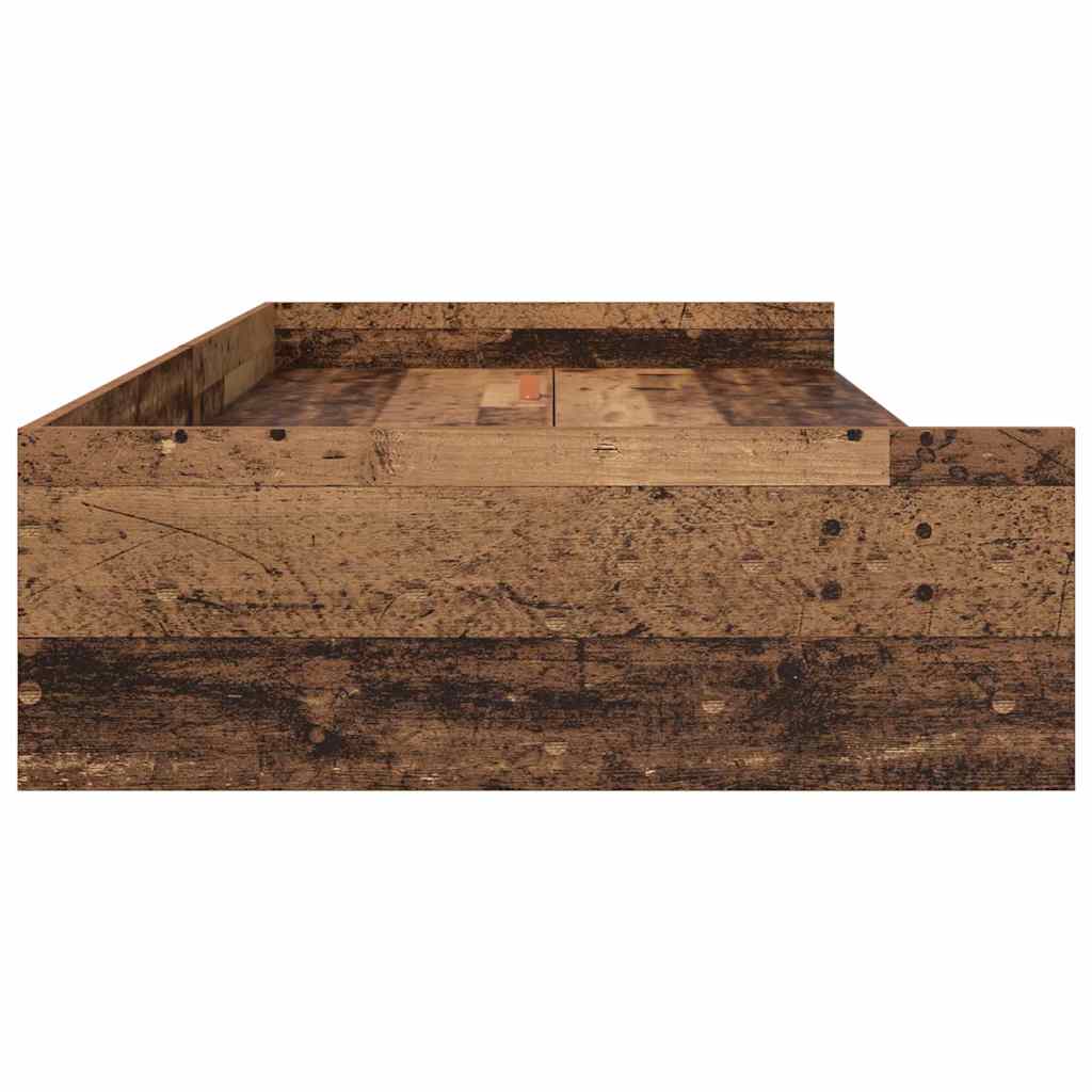 Bedframe met hoofdeinde Oud Hout 90 x 200 cm Bewerkt hout is nu te koop bij PeponiXL, paradijselijk wonen!