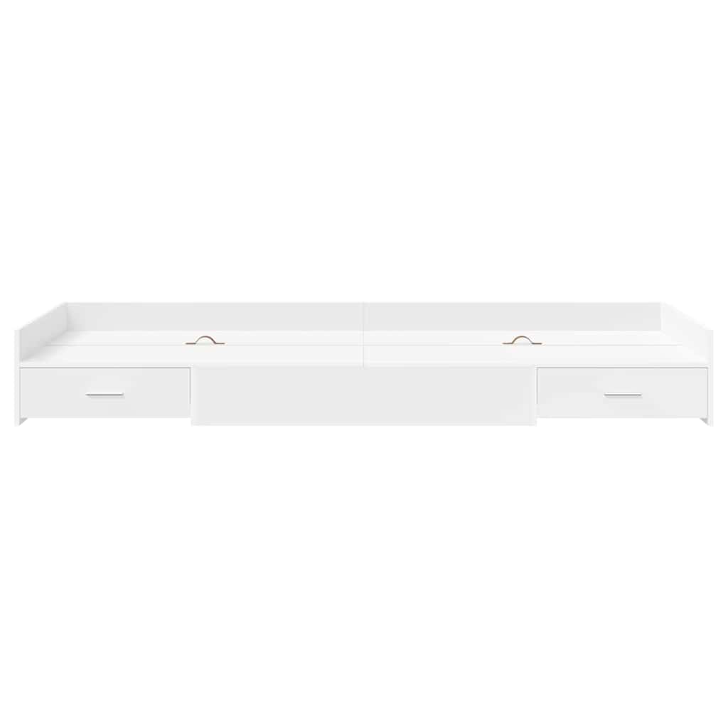 Bedframe met hoofdeinde met lade Wit 80 x 200 cm Bewerkt hout is nu te koop bij PeponiXL, paradijselijk wonen!