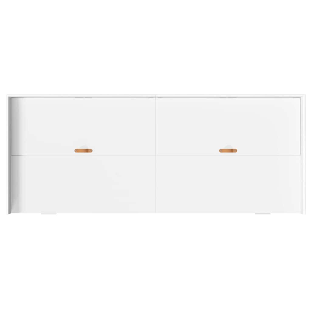 Bedframe met hoofdeinde met lade Wit 80 x 200 cm Bewerkt hout is nu te koop bij PeponiXL, paradijselijk wonen!