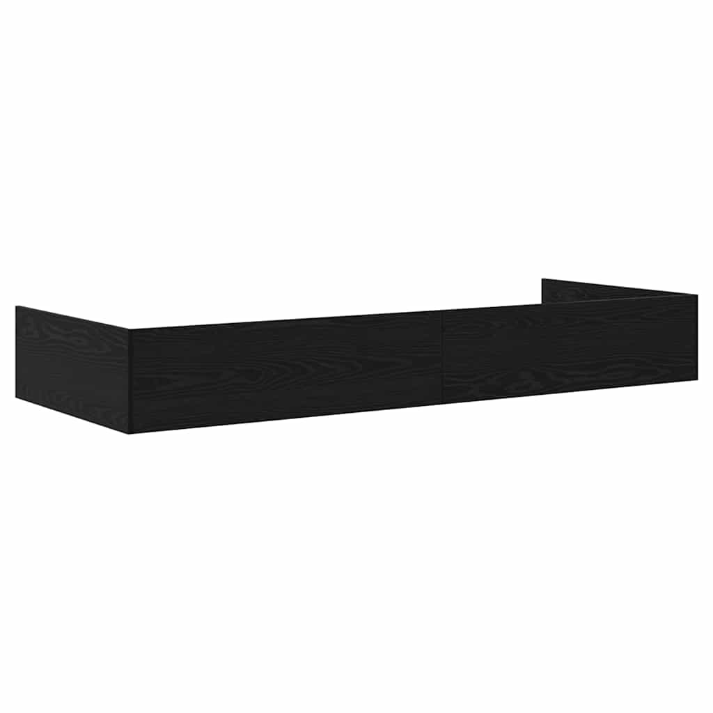Bedframe met hoofdeinde Zwart Eiken 80 x 200 cm Bewerkt hout is nu te koop bij PeponiXL, paradijselijk wonen!