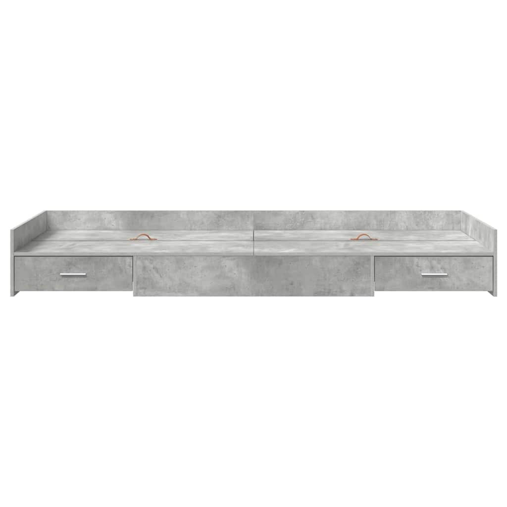 Bedframe met hoofdeinde Beton Grijs 80 x 200 cm Bewerkt hout is nu te koop bij PeponiXL, paradijselijk wonen!