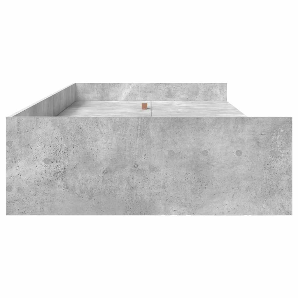 Bedframe met hoofdeinde Beton Grijs 80 x 200 cm Bewerkt hout is nu te koop bij PeponiXL, paradijselijk wonen!