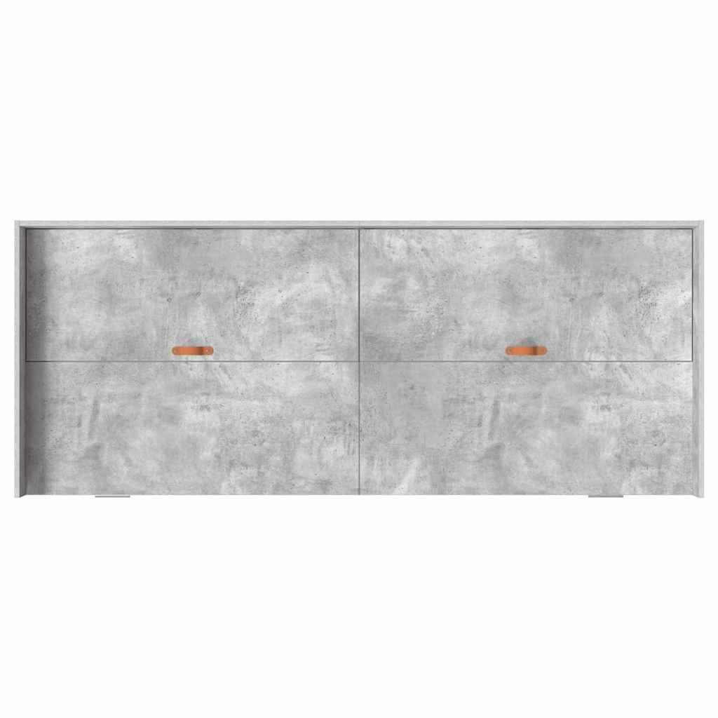 Bedframe met hoofdeinde Beton Grijs 80 x 200 cm Bewerkt hout is nu te koop bij PeponiXL, paradijselijk wonen!