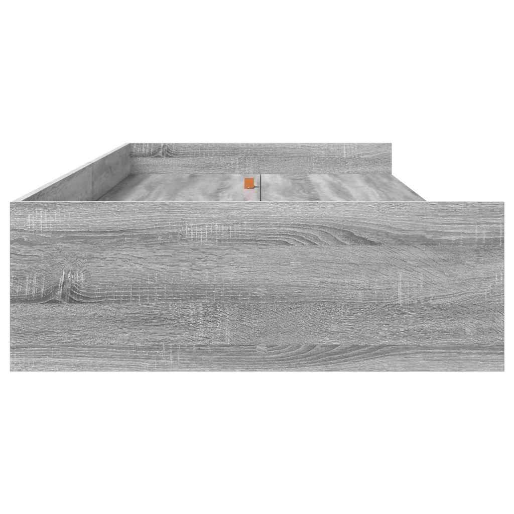 Bedframe met hoofdeinde Grijs Sonoma 80 x 200 cm Bewerkt hout is nu te koop bij PeponiXL, paradijselijk wonen!