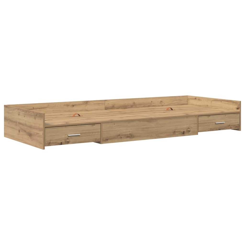 Bedframe met hoofdeinde Artisan Eiken 80 x 200 cm Bewerkt hout is nu te koop bij PeponiXL, paradijselijk wonen!