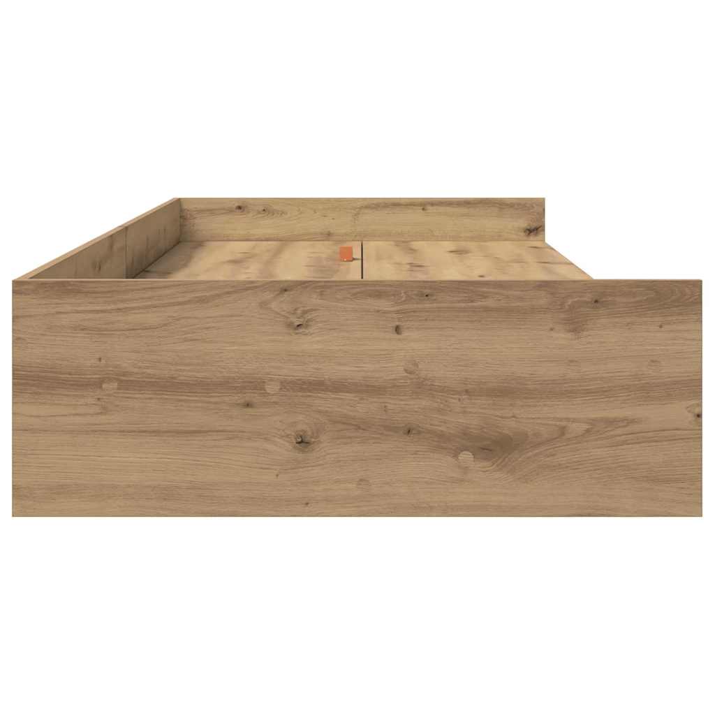 Bedframe met hoofdeinde Artisan Eiken 80 x 200 cm Bewerkt hout is nu te koop bij PeponiXL, paradijselijk wonen!