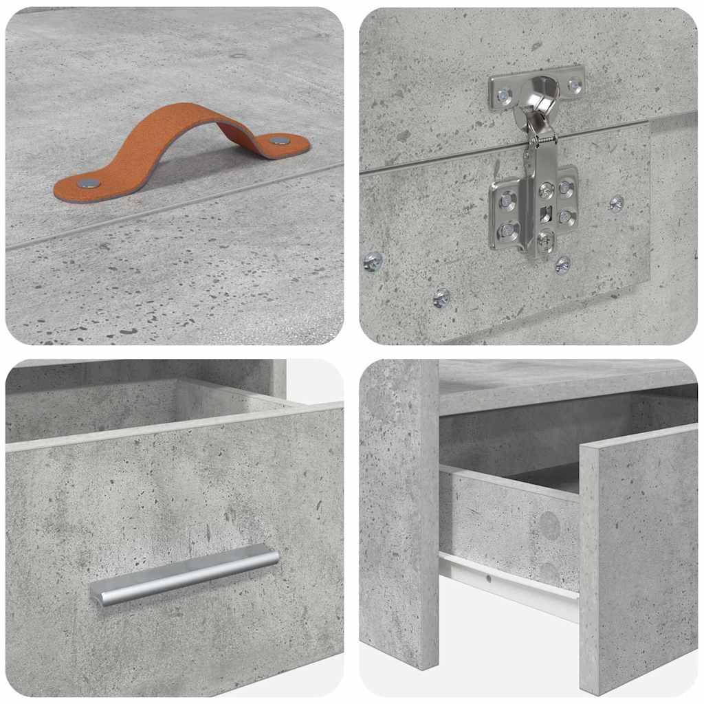 Bedframe met hoofdeinde Beton Grijs 70 x 190 cm Bewerkt hout is nu te koop bij PeponiXL, paradijselijk wonen!