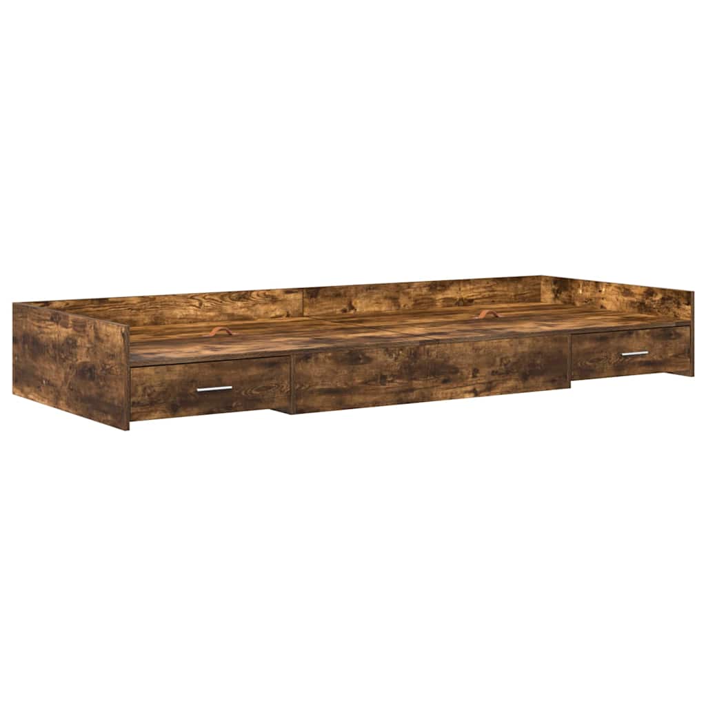 Bedframe met hoofdeinde Oud Hout 75 x 190 cm Bewerkt hout is nu te koop bij PeponiXL, paradijselijk wonen!