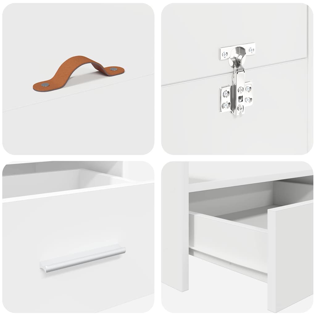 Opbergbedframe met hoofdeinde Wit 200 x 200 cm Bewerkt hout is nu te koop bij PeponiXL, paradijselijk wonen!