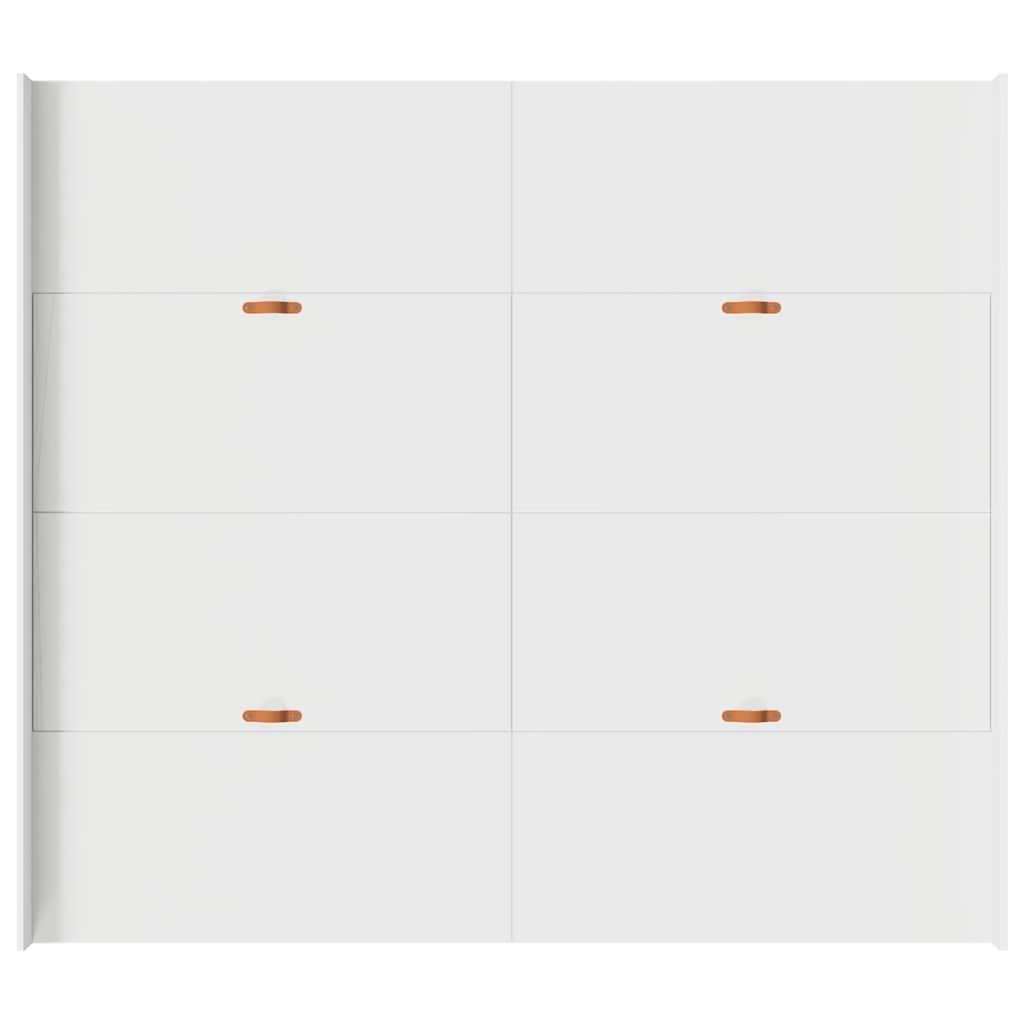 Opbergbedframe met hoofdeinde Wit 200 x 200 cm Bewerkt hout is nu te koop bij PeponiXL, paradijselijk wonen!