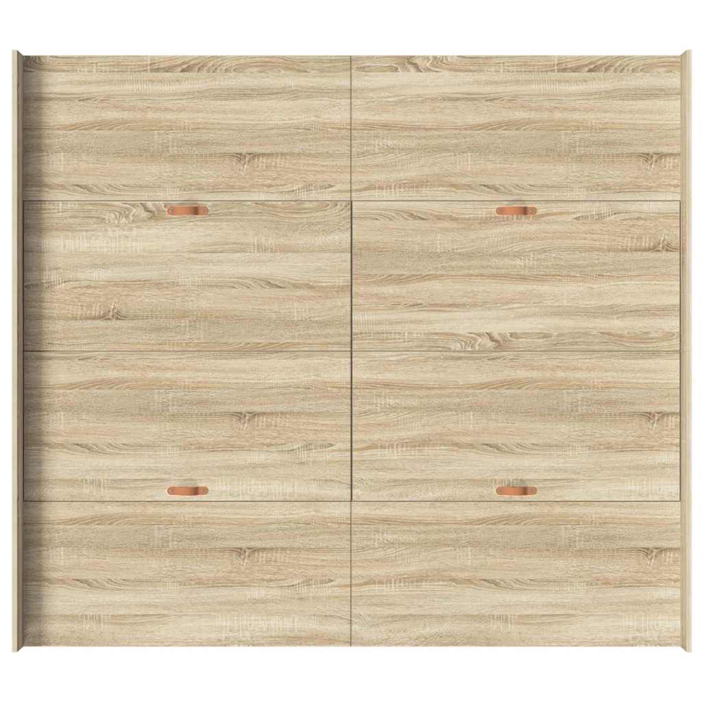 Opbergbedframe met lade Sonoma Eiken 200 x 200 cm Bewerkt hout is nu te koop bij PeponiXL, paradijselijk wonen!