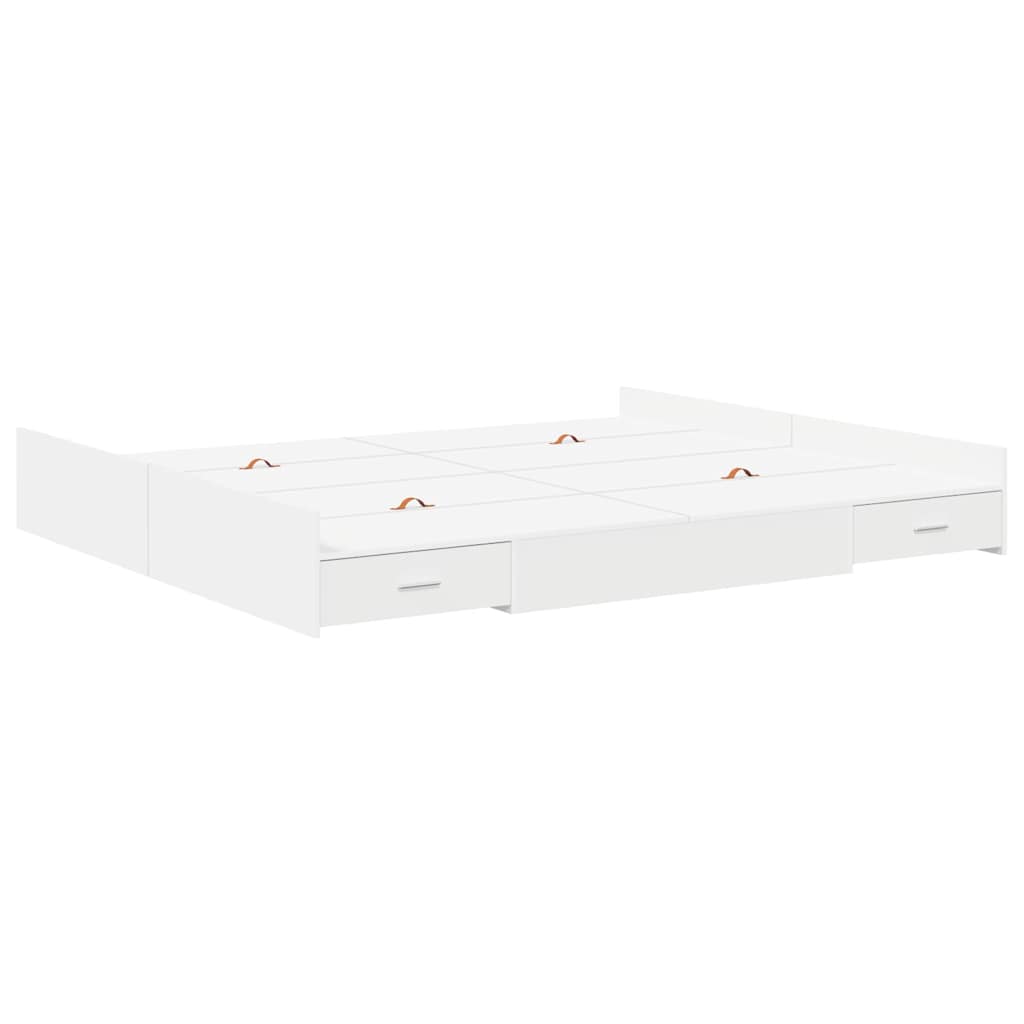 Opbergbedframe met hoofdeinde Wit 180 x 200 cm Bewerkt hout is nu te koop bij PeponiXL, paradijselijk wonen!