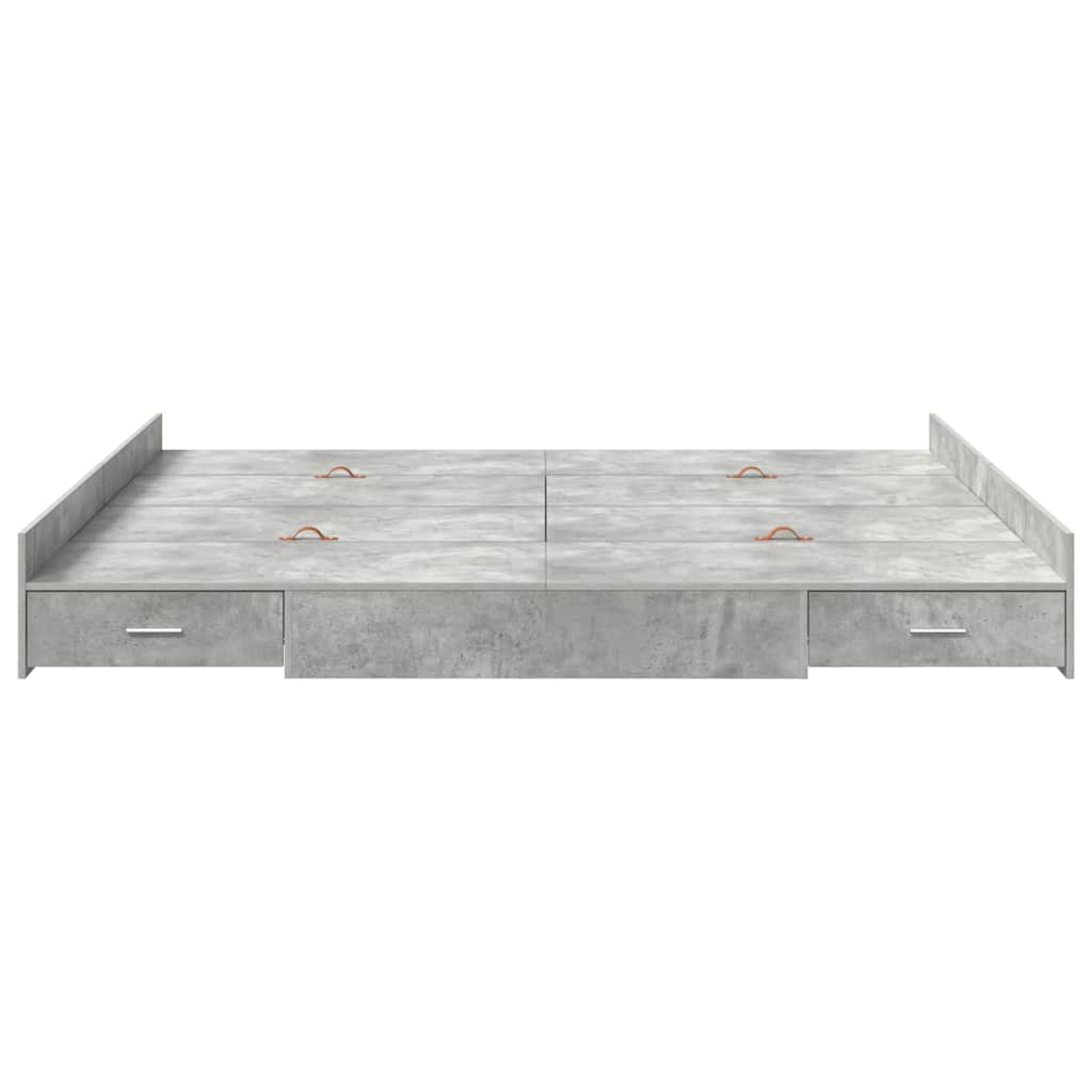 Opbergbedframe met lade Beton Grijs 180 x 200 cm Bewerkt hout is nu te koop bij PeponiXL, paradijselijk wonen!