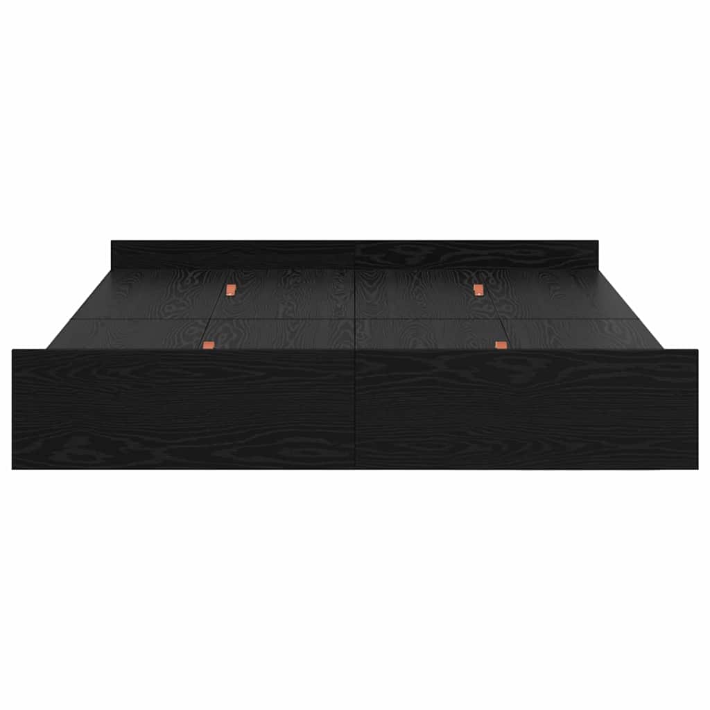 Opbergbedframe met lade Zwart Eiken 150 x 200 cm Bewerkt hout is nu te koop bij PeponiXL, paradijselijk wonen!