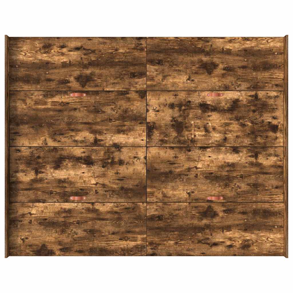 Opbergbedframe met lade Gerookt eiken 150 x 200 cm Bewerkt hout is nu te koop bij PeponiXL, paradijselijk wonen!