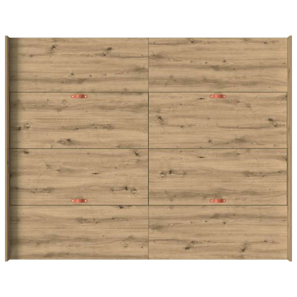 Opbergbedframe met lade Artisan Eiken 150 x 200 cm Bewerkt hout is nu te koop bij PeponiXL, paradijselijk wonen!