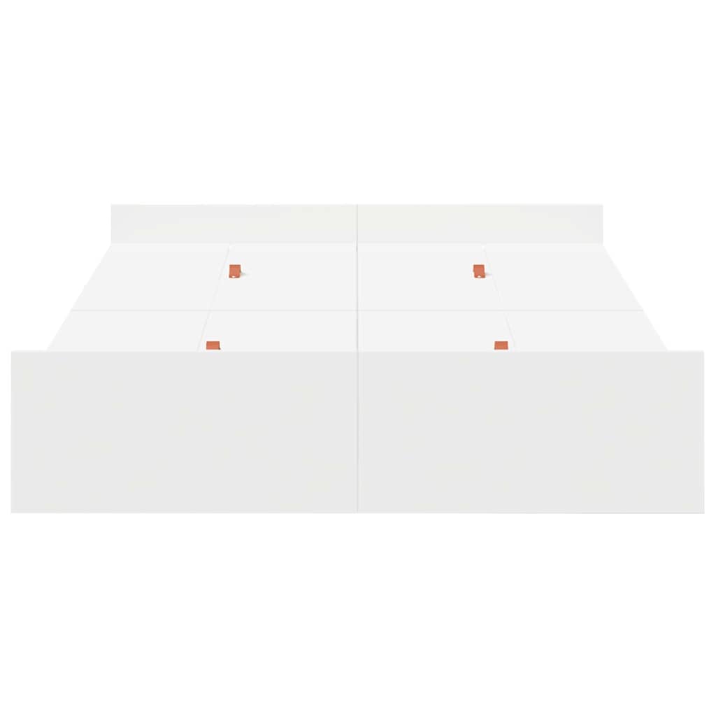 Opbergbedframe met hoofdeinde Wit 120 x 200 cm Bewerkt hout is nu te koop bij PeponiXL, paradijselijk wonen!