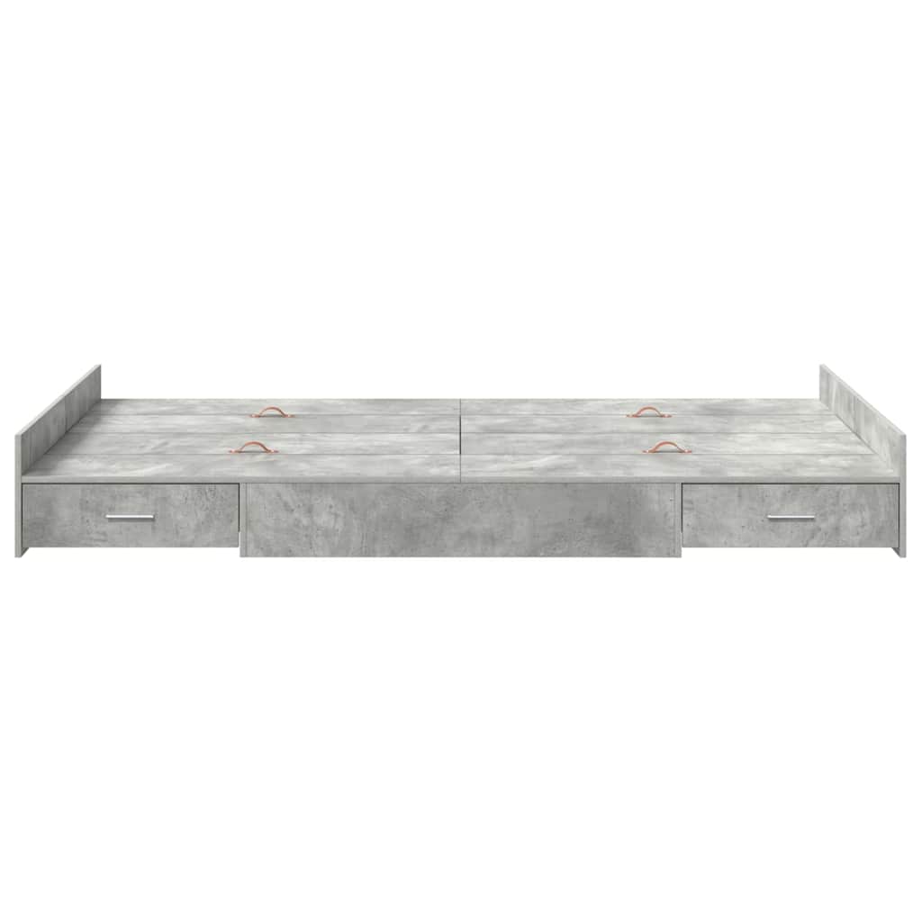 Opbergbedframe met lade Beton Grijs 120 x 200 cm Bewerkt hout is nu te koop bij PeponiXL, paradijselijk wonen!