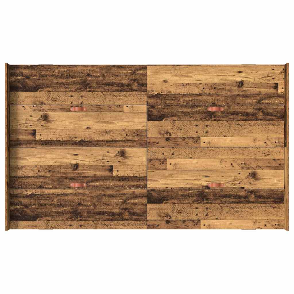 Opbergbedframe met lade Oud Hout 120 x 200 cm Bewerkt hout is nu te koop bij PeponiXL, paradijselijk wonen!