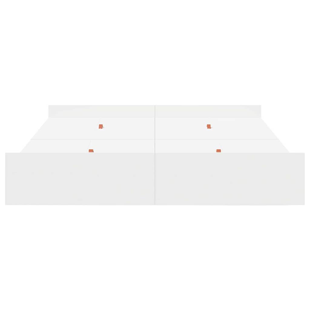 Opbergbedframe met hoofdeinde Wit 135 x 190 cm Bewerkt hout is nu te koop bij PeponiXL, paradijselijk wonen!