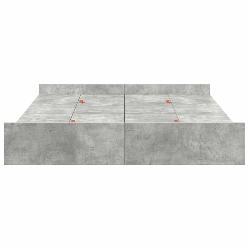 Opbergbedframe met lade Beton Grijs 135 x 190 cm Bewerkt hout is nu te koop bij PeponiXL, paradijselijk wonen!