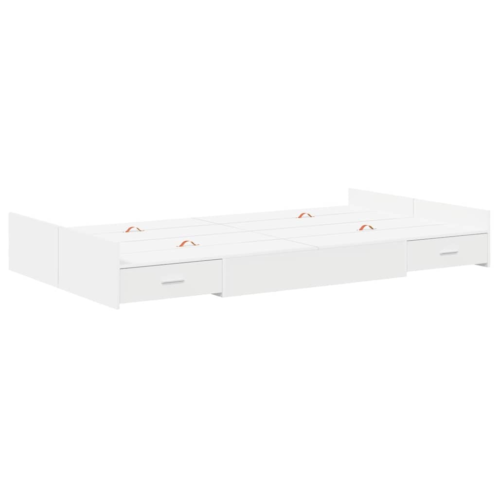 Opbergbedframe met hoofdeinde Wit 120 x 190 cm Bewerkt hout is nu te koop bij PeponiXL, paradijselijk wonen!