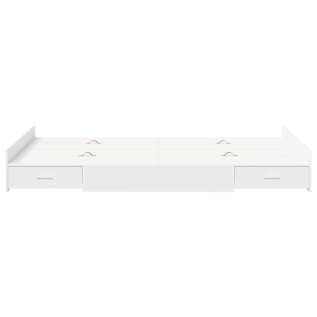 Opbergbedframe met hoofdeinde Wit 120 x 190 cm Bewerkt hout is nu te koop bij PeponiXL, paradijselijk wonen!