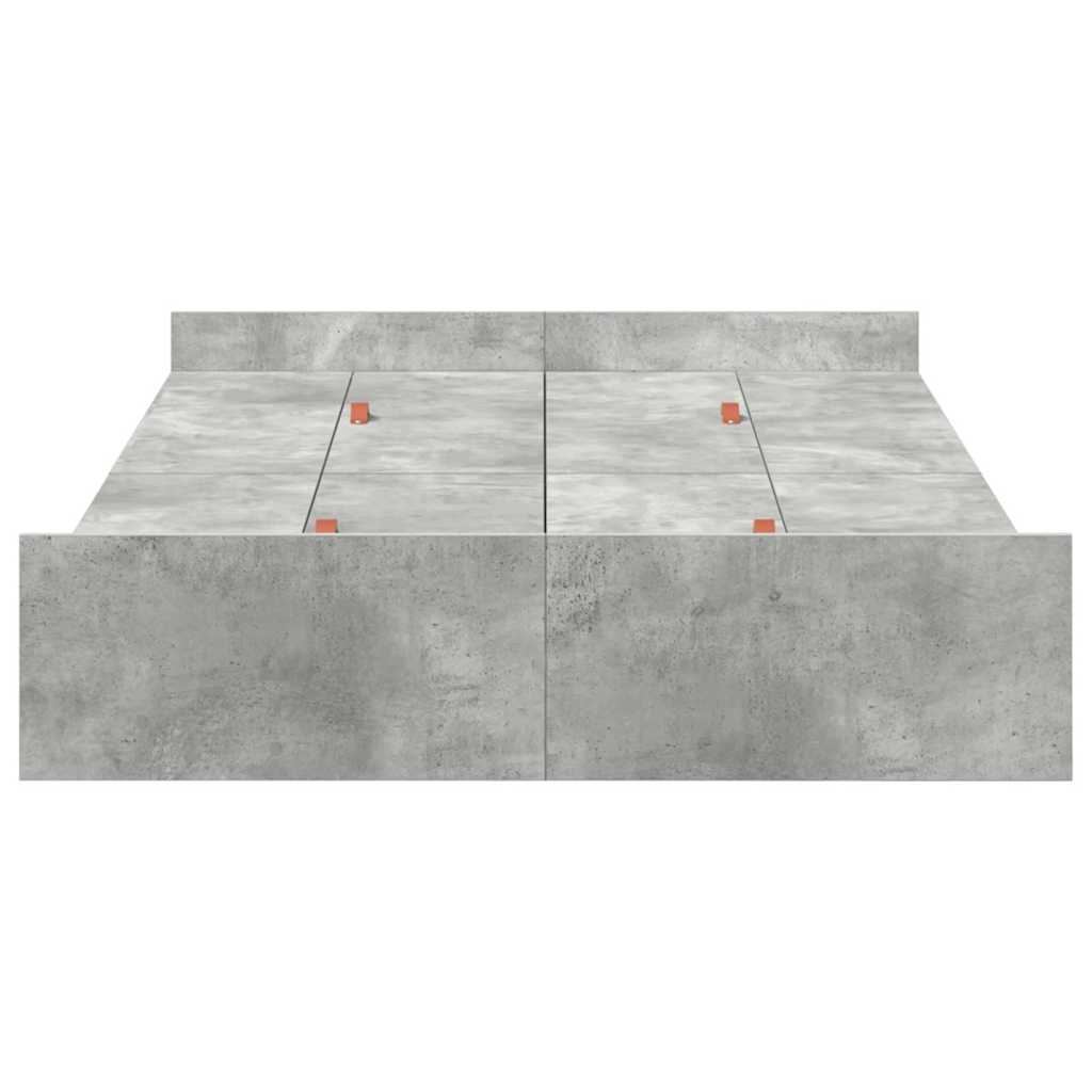 Opbergbedframe met lade Beton Grijs 120 x 190 cm Bewerkt hout is nu te koop bij PeponiXL, paradijselijk wonen!