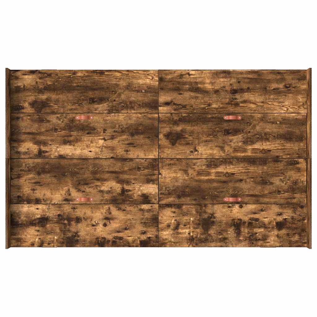 Opbergbedframe met lade Gerookt eiken 120 x 190 cm Bewerkt hout is nu te koop bij PeponiXL, paradijselijk wonen!