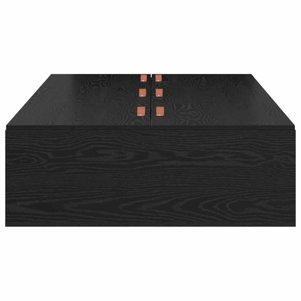 Opbergbedframe met opslag Zwart Eiken 80 x 200 cm Bewerkt hout is nu te koop bij PeponiXL, paradijselijk wonen!