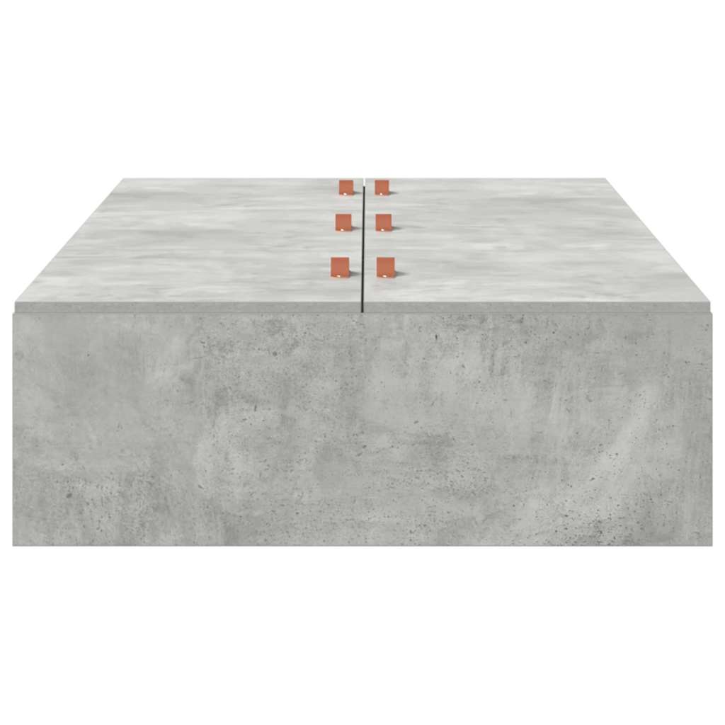 Opbergbedframe met opslag Beton Grijs 80 x 200 cm Bewerkt hout is nu te koop bij PeponiXL, paradijselijk wonen!