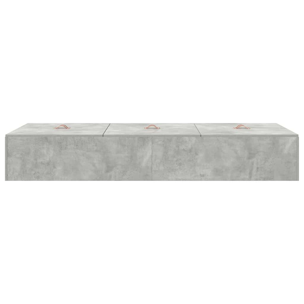 Opbergbedframe met opslag Beton Grijs 80 x 200 cm Bewerkt hout is nu te koop bij PeponiXL, paradijselijk wonen!