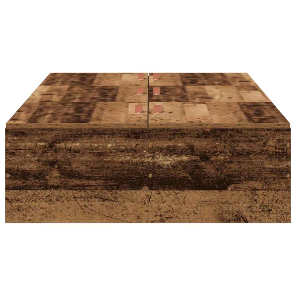 Opbergbedframe met opslag Oud Hout 80 x 200 cm Bewerkt hout is nu te koop bij PeponiXL, paradijselijk wonen!