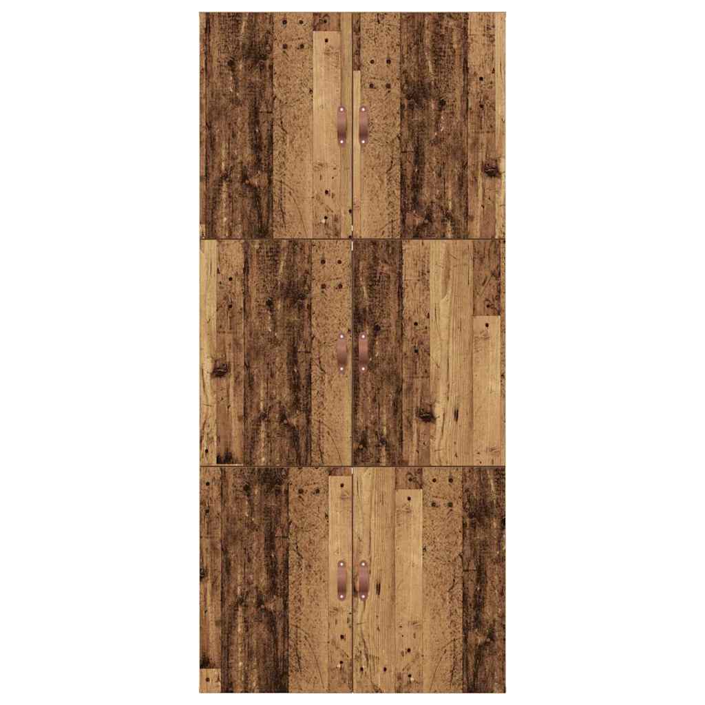 Opbergbedframe met opslag Oud Hout 90 x 200 cm Bewerkt hout is nu te koop bij PeponiXL, paradijselijk wonen!