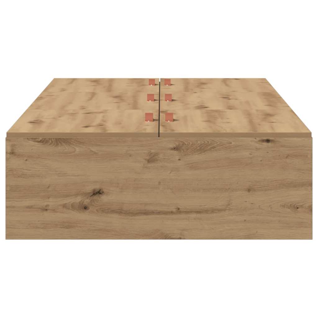 Opbergbedframe Artisan Eiken 90 x 200 cm Bewerkt hout is nu te koop bij PeponiXL, paradijselijk wonen!