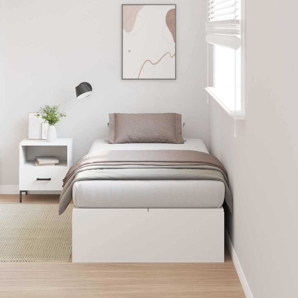 Opbergbedframe met opslag Wit 100 x 200 cm Bewerkt hout is nu te koop bij PeponiXL, paradijselijk wonen!