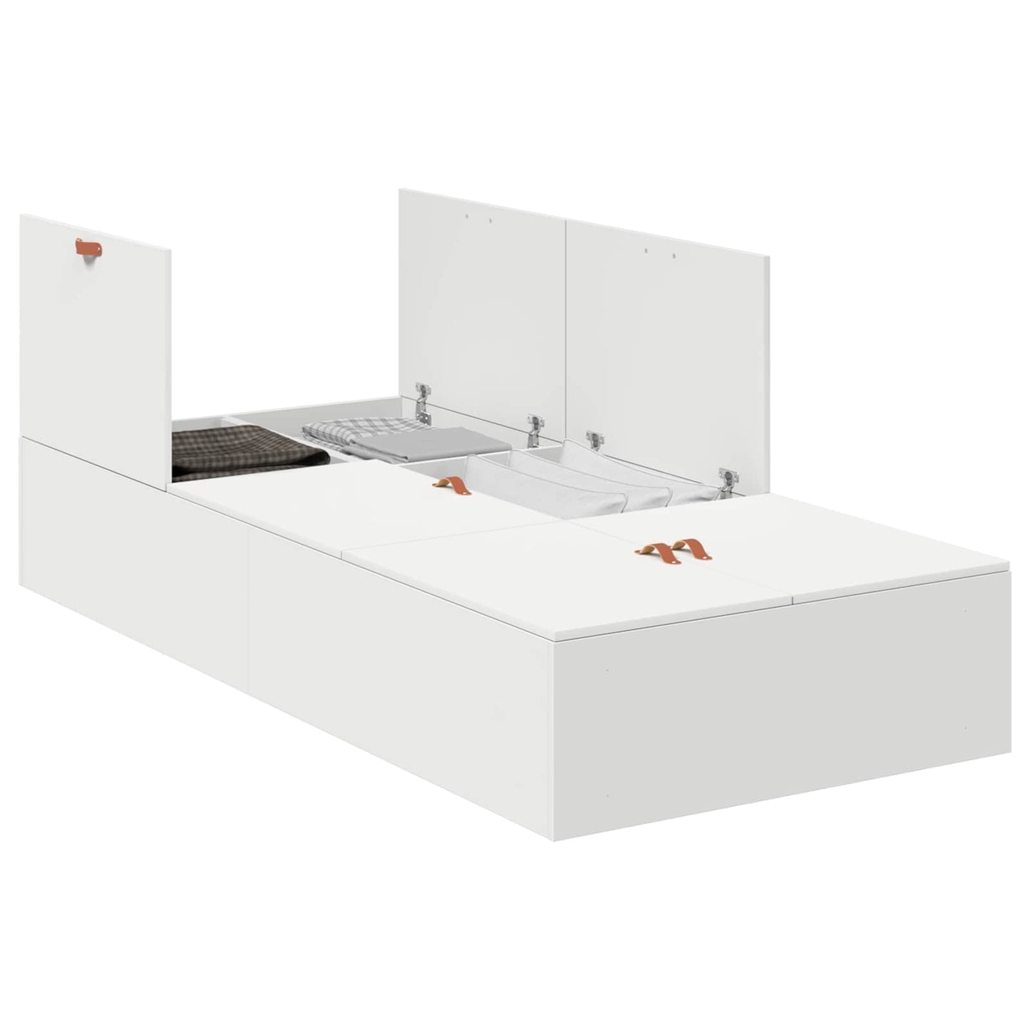 Opbergbedframe met opslag Wit 100 x 200 cm Bewerkt hout is nu te koop bij PeponiXL, paradijselijk wonen!
