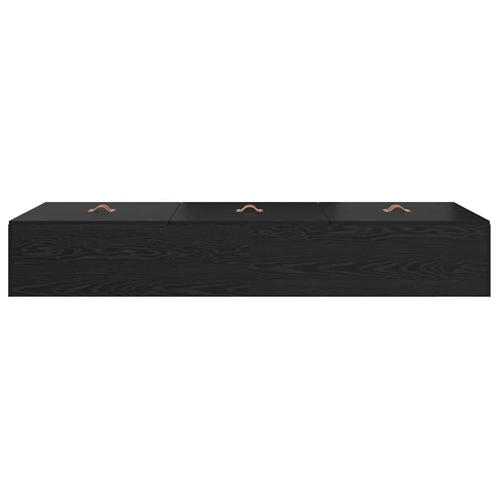 Opbergbedframe met opslag Zwart Eiken 100 x 200 cm Bewerkt hout is nu te koop bij PeponiXL, paradijselijk wonen!