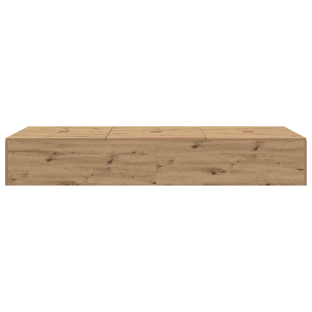 Opbergbedframe Artisan Eiken 100 x 200 cm Bewerkt hout is nu te koop bij PeponiXL, paradijselijk wonen!