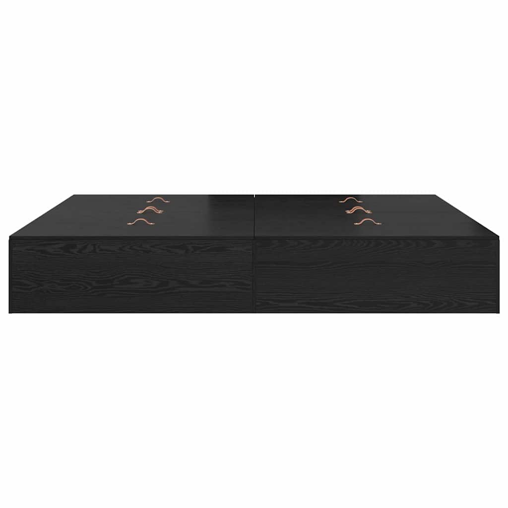 Opbergbedframe met opslag Zwart Eiken 200 x 200 cm Bewerkt hout is nu te koop bij PeponiXL, paradijselijk wonen!