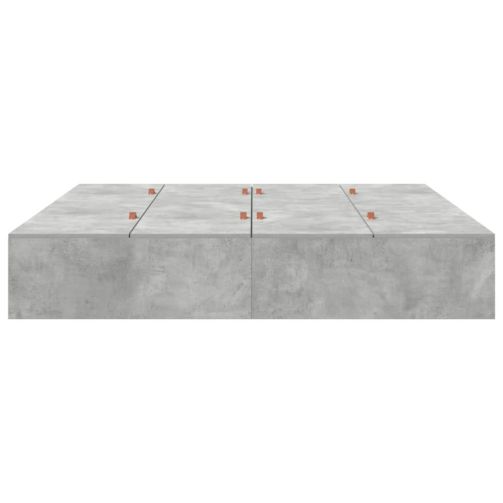 Opbergbedframe met opslag Beton Grijs 200 x 200 cm Bewerkt hout is nu te koop bij PeponiXL, paradijselijk wonen!
