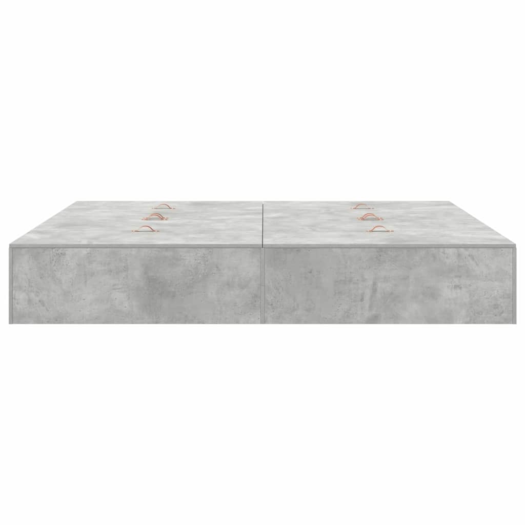 Opbergbedframe met opslag Beton Grijs 200 x 200 cm Bewerkt hout is nu te koop bij PeponiXL, paradijselijk wonen!