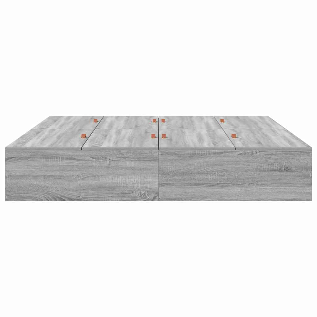 Opbergbedframe Grijs Sonoma 200 x 200 cm Bewerkt hout is nu te koop bij PeponiXL, paradijselijk wonen!
