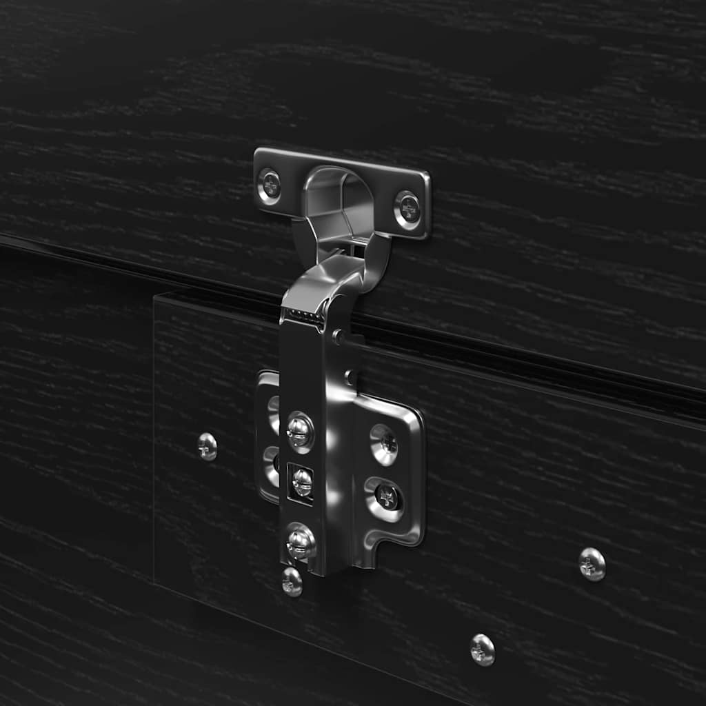 Opbergbedframe met opslag Zwart Eiken 140 x 200 cm Bewerkt hout is nu te koop bij PeponiXL, paradijselijk wonen!