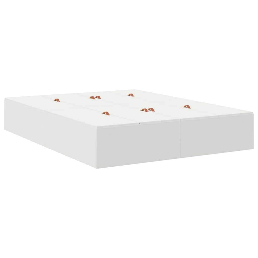 Opbergbedframe met opslag Wit 150 x 200 cm Bewerkt hout is nu te koop bij PeponiXL, paradijselijk wonen!