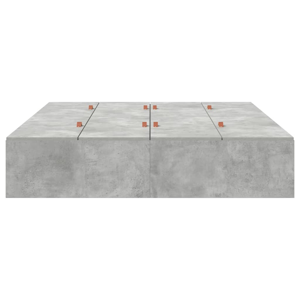 Opbergbedframe met opslag Beton Grijs 150 x 200 cm Bewerkt hout is nu te koop bij PeponiXL, paradijselijk wonen!